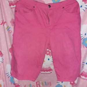 Pink Long Stretch Shorts (14)